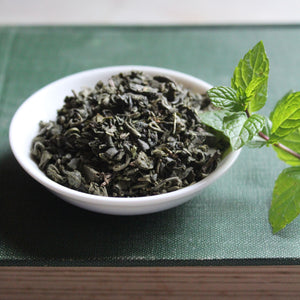 Dish of Green Tea with Mint