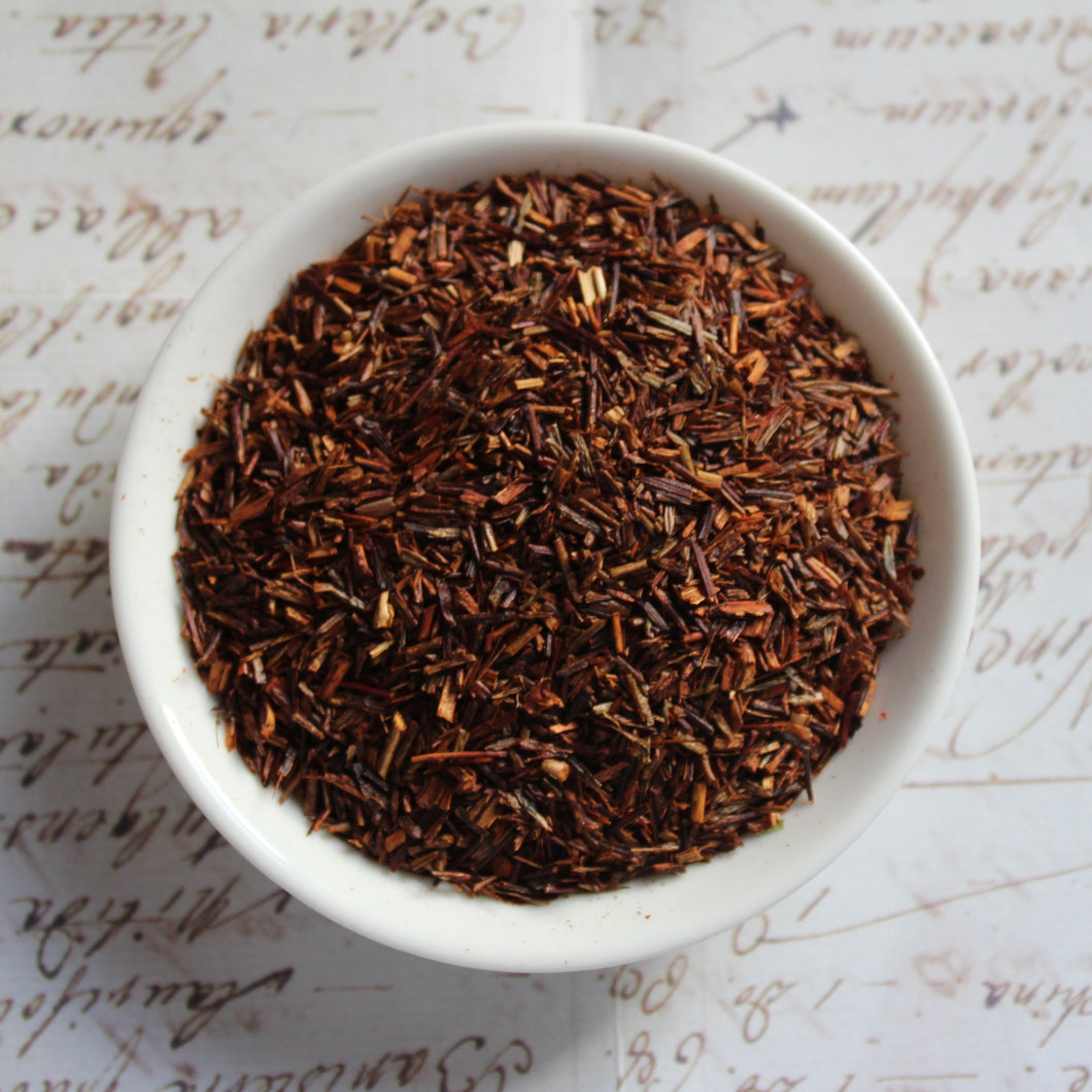 organic rooibos tea view from above