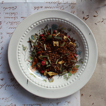 Load image into Gallery viewer, Spicy Lemon Rooibos tea on floral plate